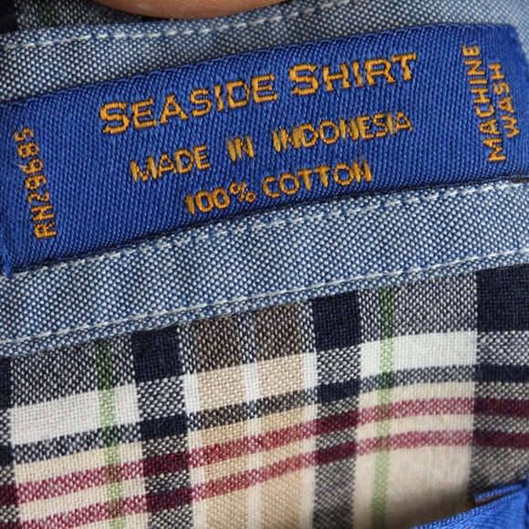 Pendleton Mens Seaside Shirt Red Blue Tartan Plaid - Picture 4 of 7